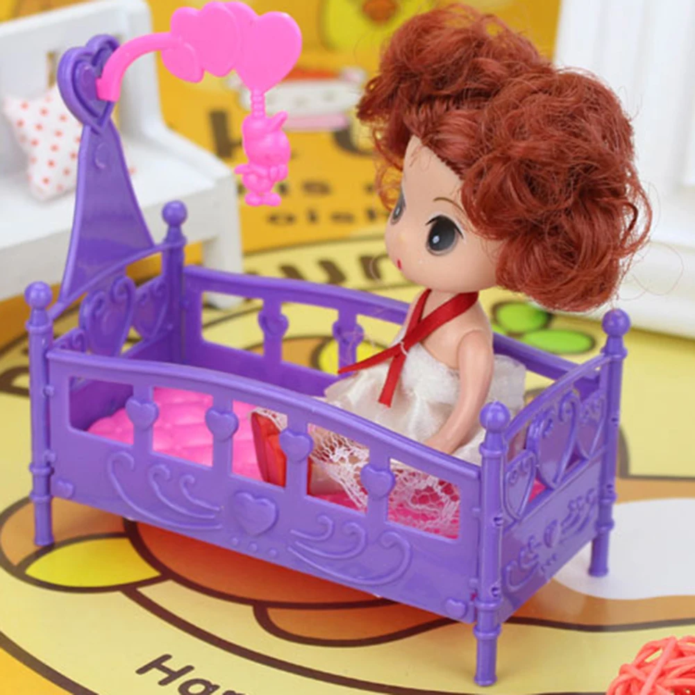 Миниатюрная игрушка для кровати качалка колыбель погремушка кукольного домика