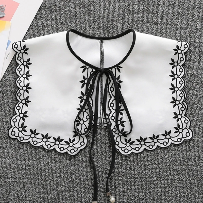 Detachable False Fake Collar Sweet Floral Embroidery Ribbon Bow Necklace Shawl K3KC
Detachable False Fake Collar Sweet Floral Embroidery Ribbon Bow Necklace Shawl K3KC