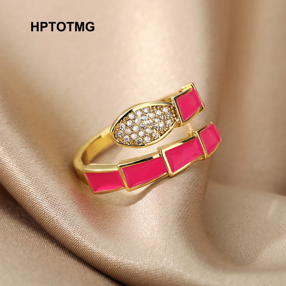 Pink Epoxy Enamel Snake Open Rings for Women Men Vintage Punk adjustable Wedding Rings 2021 Trend Party Jewelry Gifts anillos
Pink Epoxy Enamel Snake Open Rings for Women Men Vintage Punk adjustable Wedding Rings 2021 Trend Party Jewelry Gifts anillos