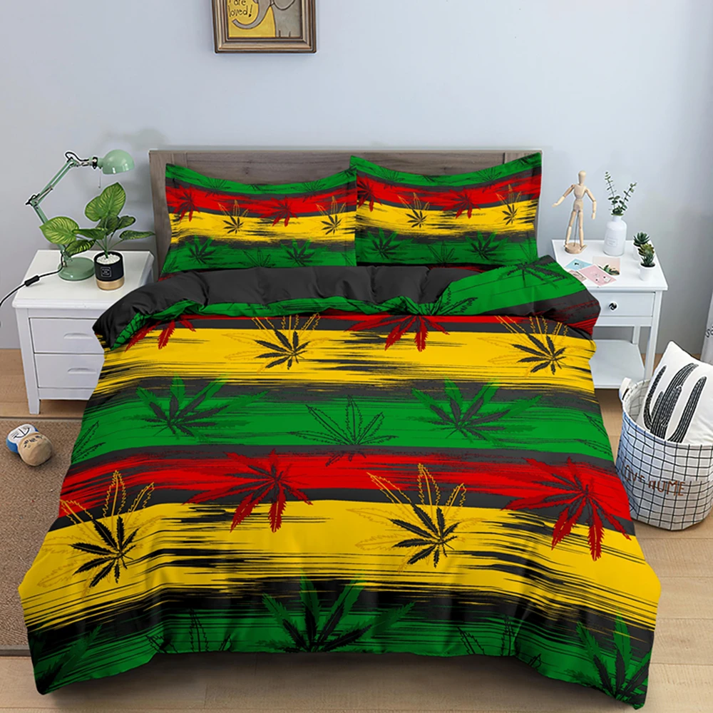 Drop Shipping Weed Leaves Bedding set Soft Microfiber Plant Duvet Cover Sets Queen King Size Quilt Covers With Pillowcase 2/3pcs
Drop Shipping Weed Leaves Bedding set Soft Microfiber Plant Duvet Cover Sets Queen King Size Quilt Covers With Pillowcase 2/3pcs