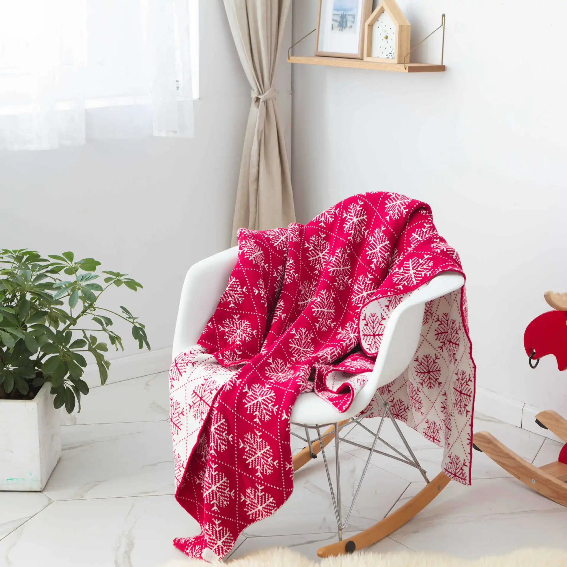 Nordic style Red Snowflakes Christmas Blanket Autumn Full Cotton Casual Sofa Cover knitted Blanket Outdoor Travel Shawl Blankets
Nordic style Red Snowflakes Christmas Blanket Autumn Full Cotton Casual Sofa Cover knitted Blanket Outdoor Travel Shawl Blankets