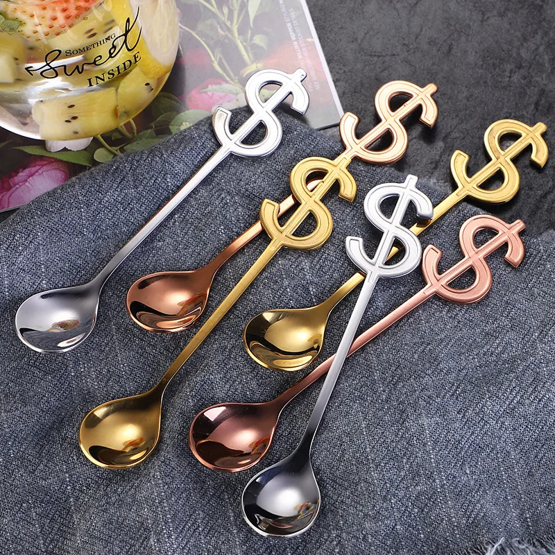 304 Stainless Steel Spoon Tableware Creative Stainless Steel Dollar Sign Dessert Coffee Stirring Spoon Gift New
304 Stainless Steel Spoon Tableware Creative Stainless Steel Dollar Sign Dessert Coffee Stirring Spoon Gift New