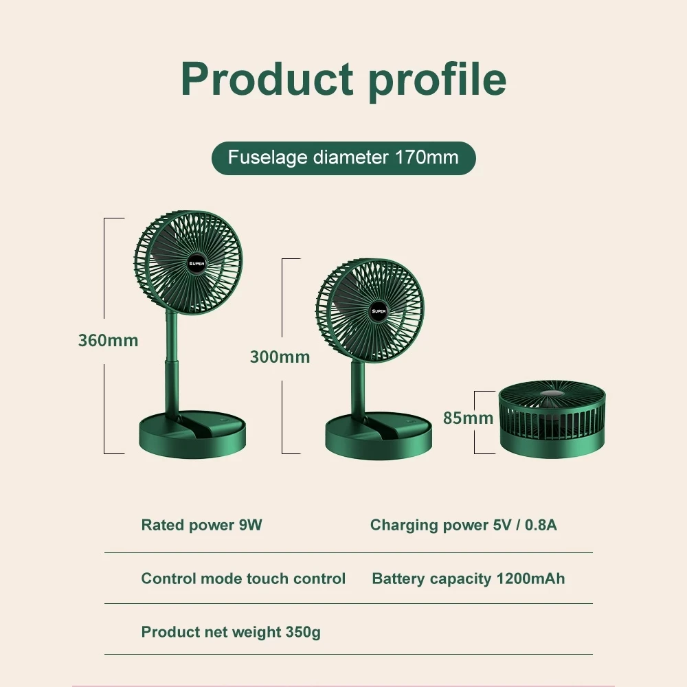 Xiaomi Mini Folding Telescopic Fan USB Rechargeable Floor Fan For Student Dormitory Home Outdoor Camping Office Small Desktop Fa
Xiaomi Mini Folding Telescopic Fan USB Rechargeable Floor Fan For Student Dormitory Home Outdoor Camping Office Small Desktop Fa