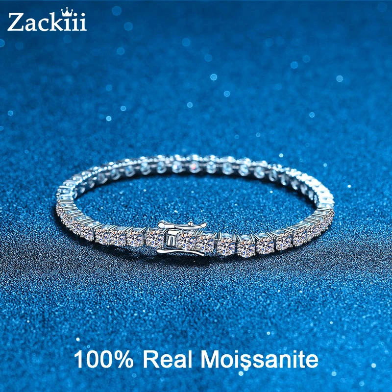 Браслет из серебра пробы с муассанитом для мужчин и женщин 
Браслет из серебра пробы с муассанитом для мужчин и женщин