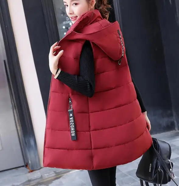 Autumn Winter Vest Women Waistcoat Female Sleeveless Vest Jacket Hooded Warm Long Vest Coat Colete
Autumn Winter Vest Women Waistcoat Female Sleeveless Vest Jacket Hooded Warm Long Vest Coat Colete