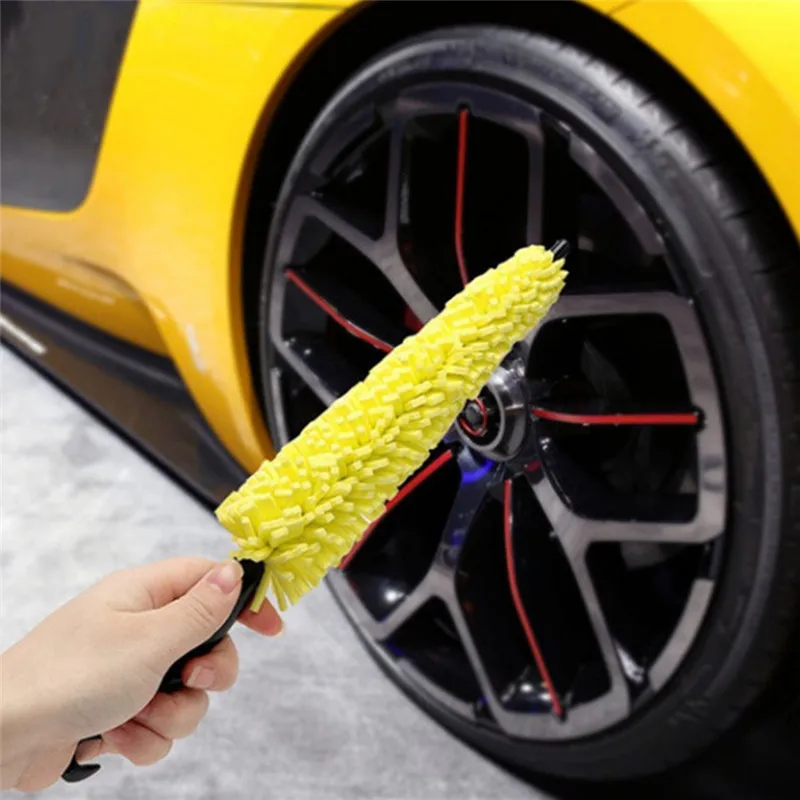 

New Wheel Rims Tire Washing Brush Plastic Handle Car Wheel Brush Vehicle Cleaning Brush Auto Scrub Brush Car Wash Sponges Tools