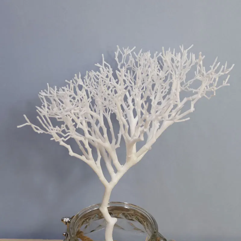 

3Pcs Simulation Plant Peacock Coral Branch Artificial Plants Dead Branch for Garden Wedding Scene Decoration White Tree Branch