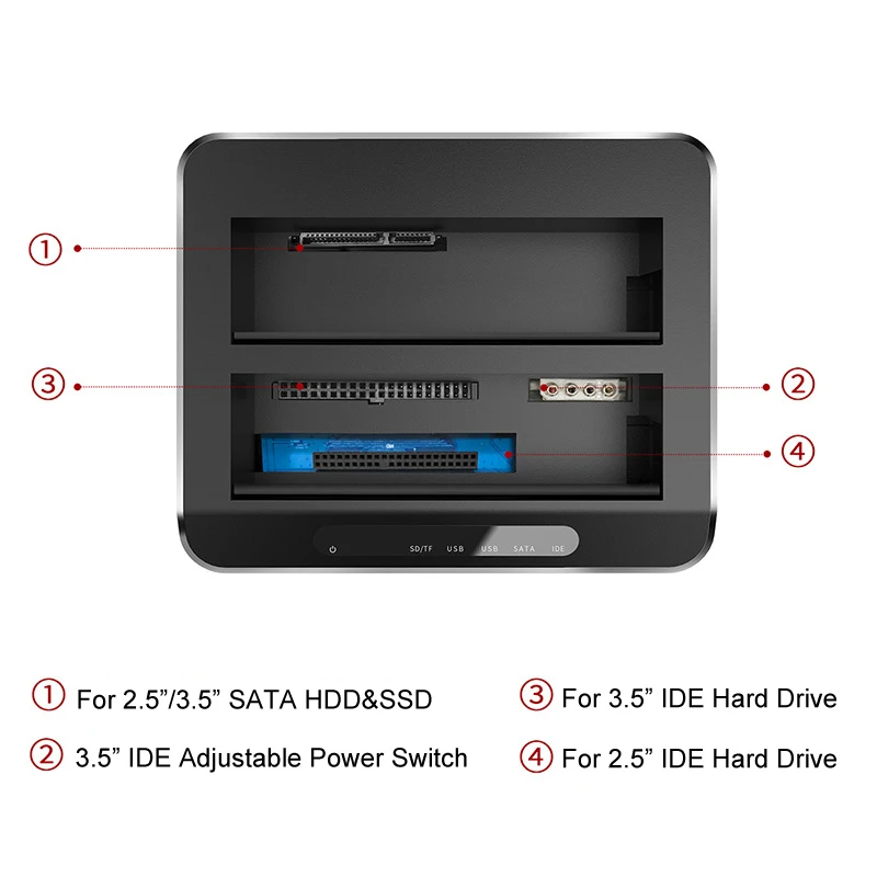 Dual Bay USB 3 0 для SATA IDE внешняя док-станция жесткого диска с 2-портовым концентратором