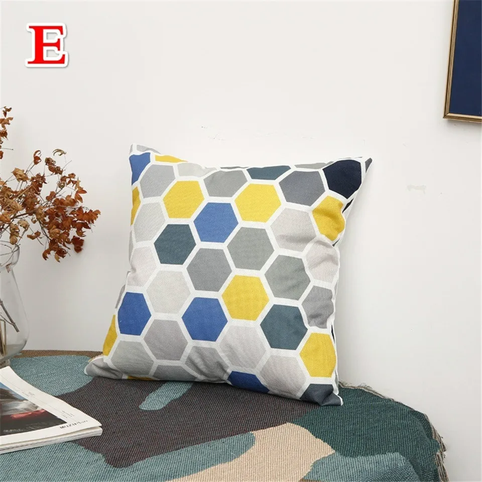 45X45cm Cotton Linen Cushion Cover Throw Pillow Case Sofa Home Decor (The Pillow Inner Is Not Included)