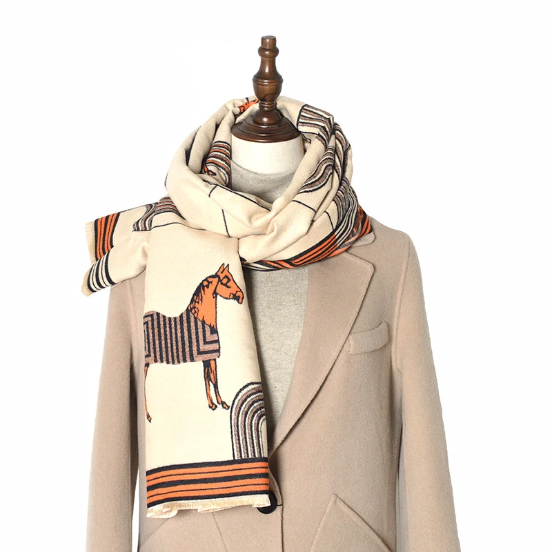 Роскошный брендовый зимний двухсторонний шарф, женский кашемировый теплый шарф из пашмины, женские роскошные шарфы с лошадью, толстые мягк... 
Роскошный брендовый зимний двухсторонний шарф, женский кашемировый теплый шарф из пашмины, женские роскошные шарфы с лошадью, толстые мягк...