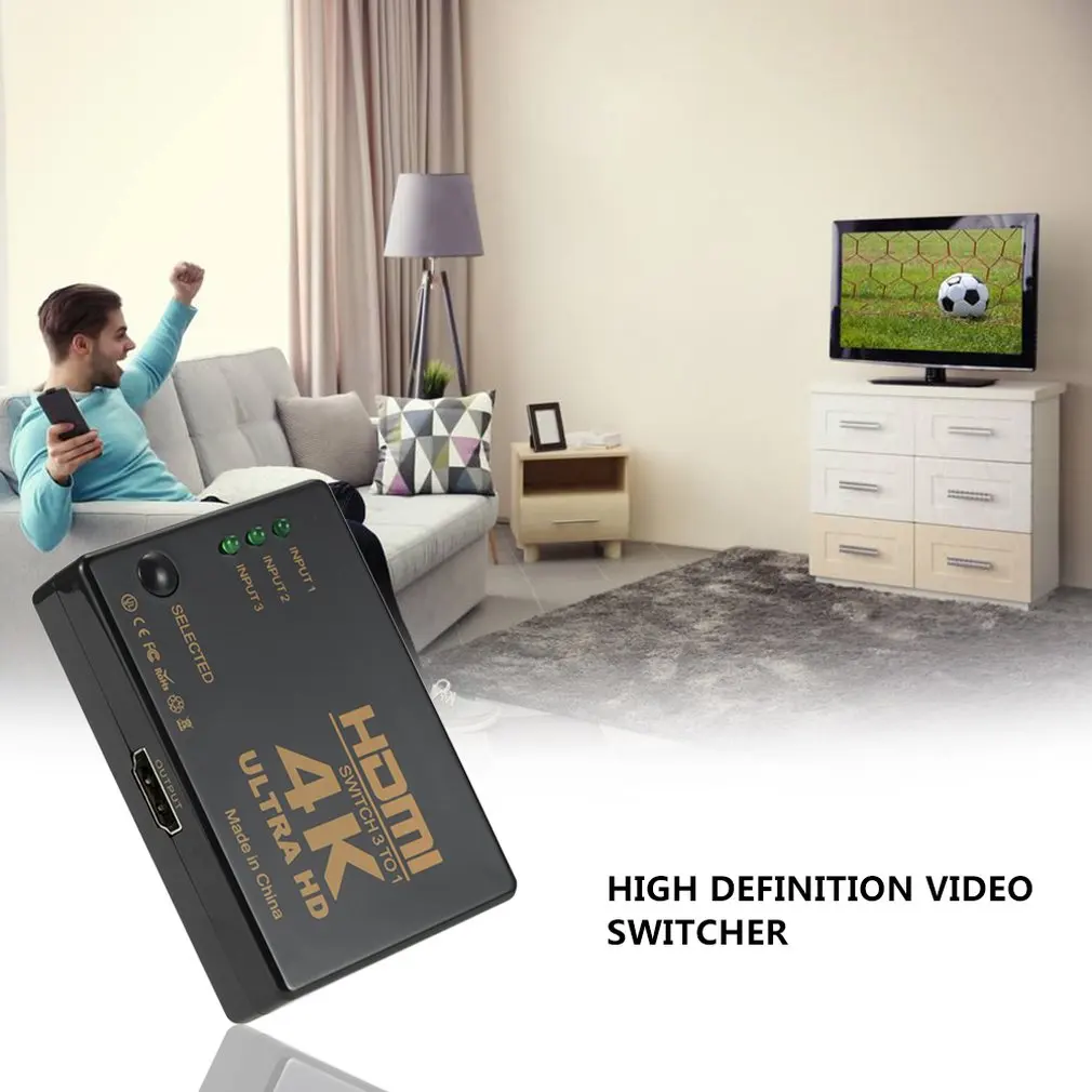 4K*2K 3x1 HDMI Switch Splitter 3 In 1 out HDTV Audio Video Converter Adapter with Remote Control for XBOX360 DVD PS3 Projector |
