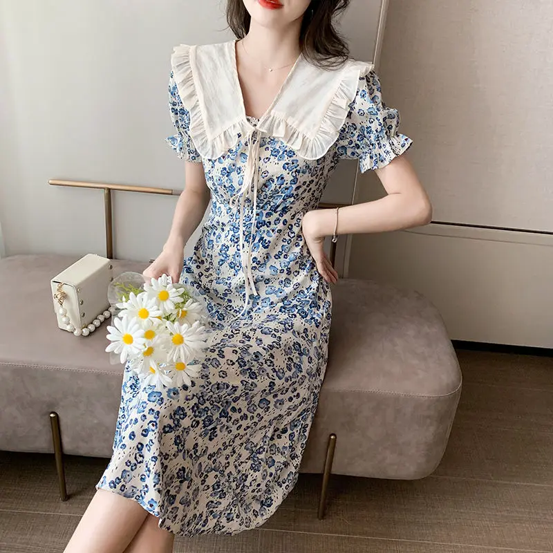 2021 Puff Sleeve Dress Elegant Sweet Turn-down Collar Sexy Preppy Style Slim Holiday Office Ladies Fashion Women Summer Dresses
2021 Puff Sleeve Dress Elegant Sweet Turn-down Collar Sexy Preppy Style Slim Holiday Office Ladies Fashion Women Summer Dresses