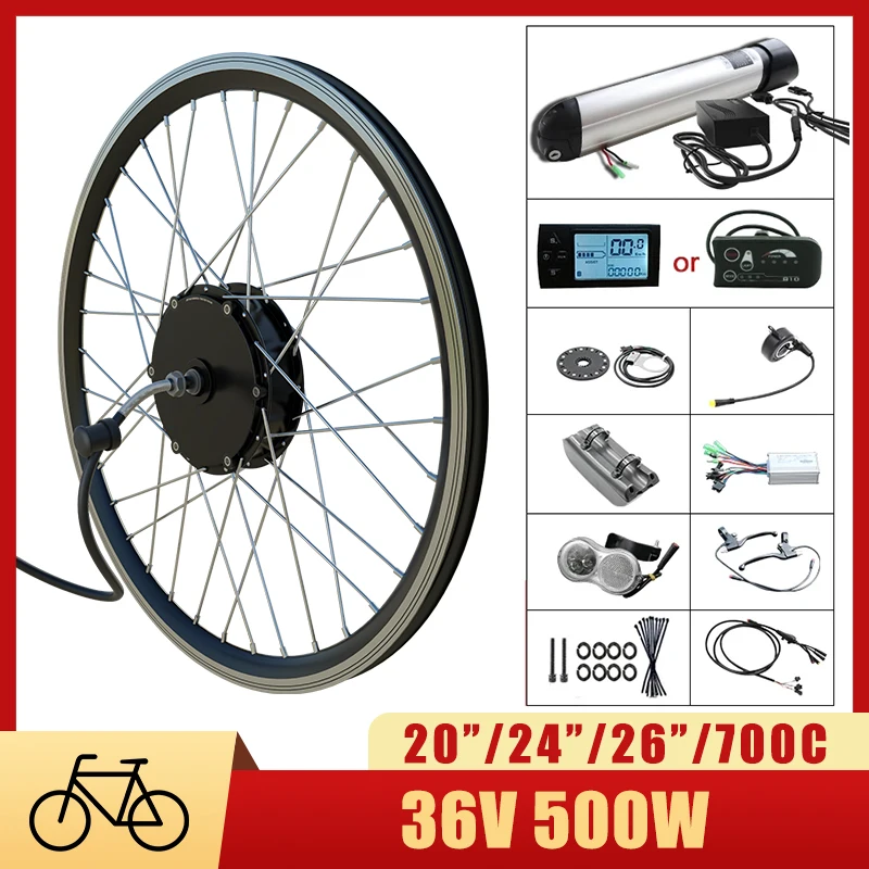 36V 500W Electric Bike Conversion Kit Hub Motor Wheel LCD/LED 10AH Lithium Battery Ebike Front Rear Brushless Motor Wheel
36V 500W Electric Bike Conversion Kit Hub Motor Wheel LCD/LED 10AH Lithium Battery Ebike Front Rear Brushless Motor Wheel