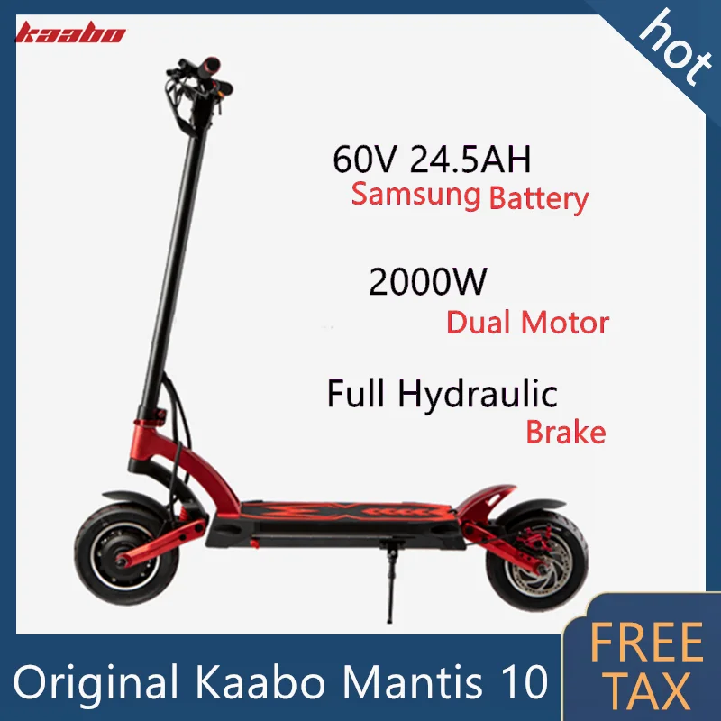 Электрический скутер Kaabo Mantis 10 60 в 2000 Ач аккумулятор Samsung дюймов Вт двойной