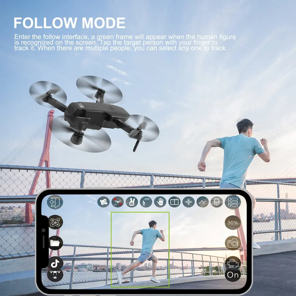 Optical Flow Folding UAV Remote Control Drone Airplane Model Hover Steadily Take Off With One Button
Optical Flow Folding UAV Remote Control Drone Airplane Model Hover Steadily Take Off With One Button