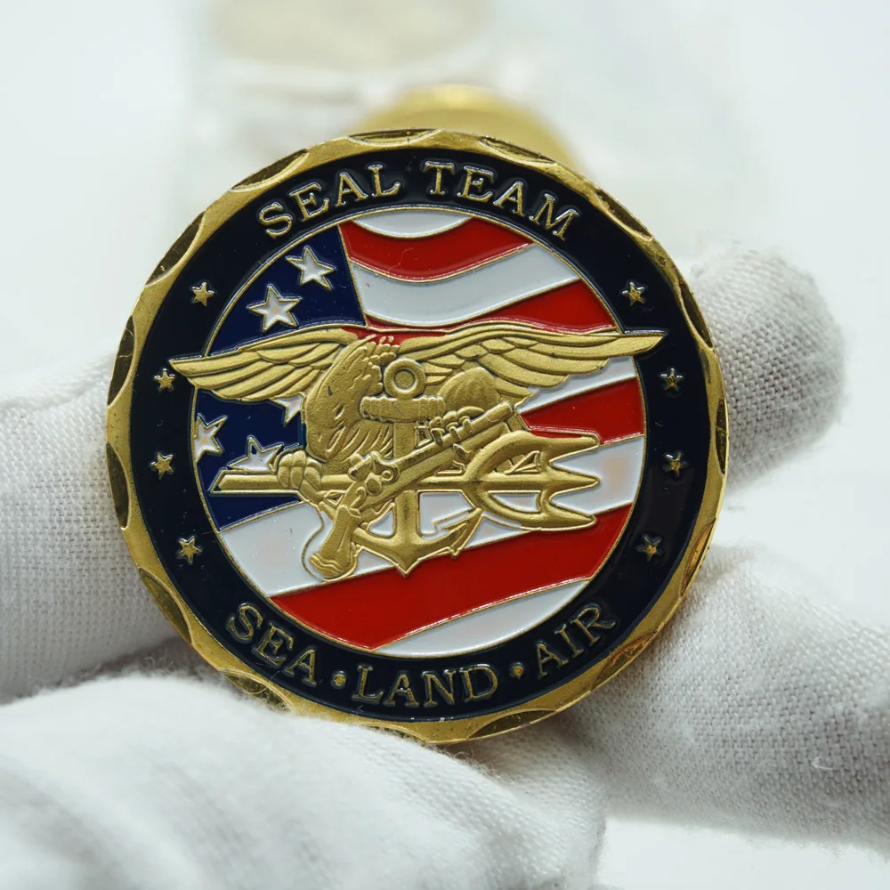 5pcs/lot Gold Plated Souvenir Coin USA Sea Land Air Of Seal Team Challenge Coins Department Of The Navy Military Coin
5pcs/lot Gold Plated Souvenir Coin USA Sea Land Air Of Seal Team Challenge Coins Department Of The Navy Military Coin