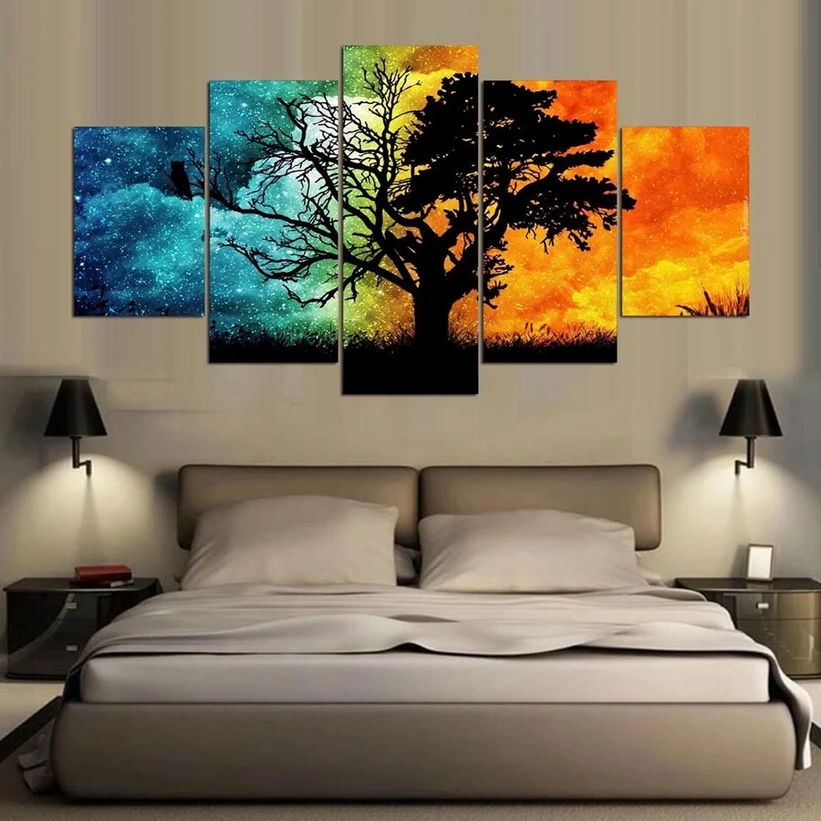 5 Pieces Painting Framed Canvas HD Printed Wall Art Pictures Modern Colorful Tree Landscape For Living Room Poster Home Decor
5 Pieces Painting Framed Canvas HD Printed Wall Art Pictures Modern Colorful Tree Landscape For Living Room Poster Home Decor