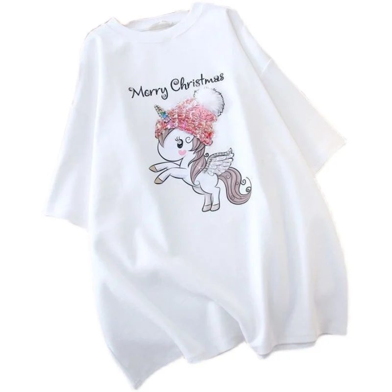 Summer Loose Short-Sleeved Oversized T-Shirt Women Korean Version Trend Ins Cute Kawaii Sweet Print O-Neck T-Shirt Women'S 2021
Summer Loose Short-Sleeved Oversized T-Shirt Women Korean Version Trend Ins Cute Kawaii Sweet Print O-Neck T-Shirt Women'S 2021