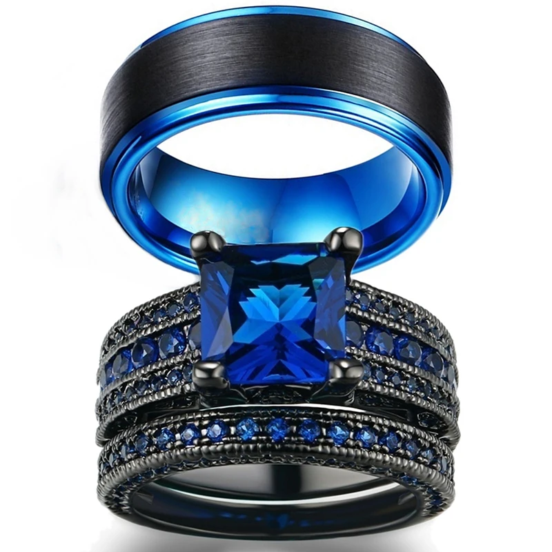 Fashion Lover's Ring Mens 8mm Ring Women's Blue Zircon Ring Set Wedding Engagement Ring Valentine's Day Gift
Fashion Lover's Ring Mens 8mm Ring Women's Blue Zircon Ring Set Wedding Engagement Ring Valentine's Day Gift