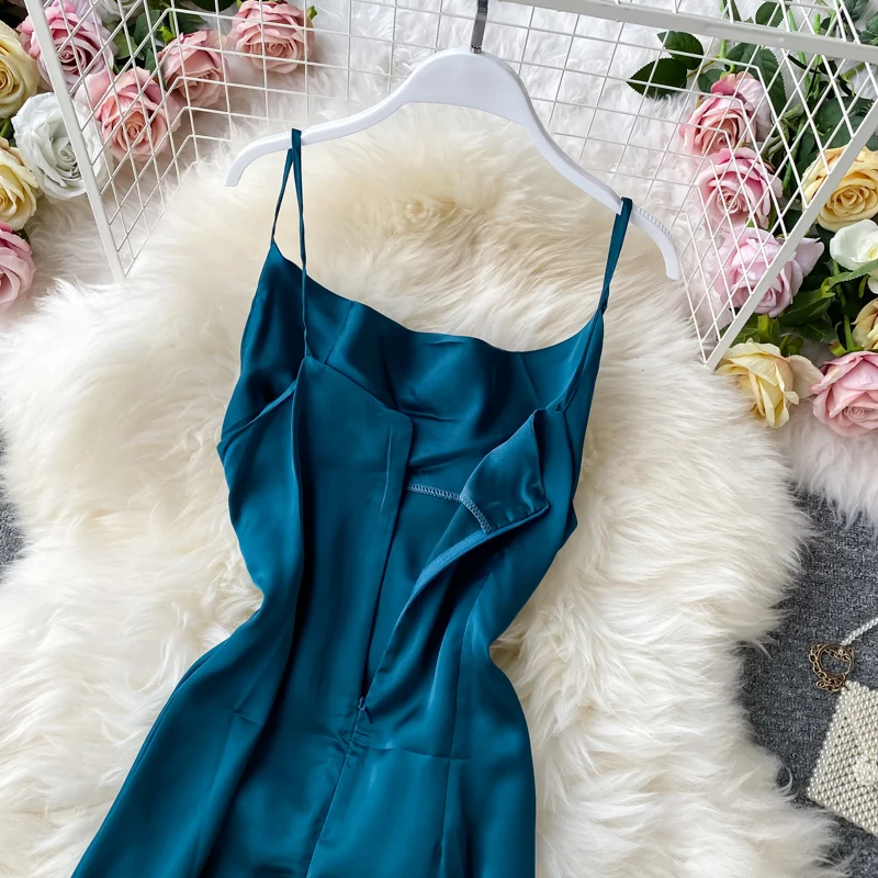 SEDUTMO Summer Sexy Dress Women Long Satin Sleeveless Autumn Vintage Slim Fashion Party Basic Dress Vestidos ED1378
SEDUTMO Summer Sexy Dress Women Long Satin Sleeveless Autumn Vintage Slim Fashion Party Basic Dress Vestidos ED1378