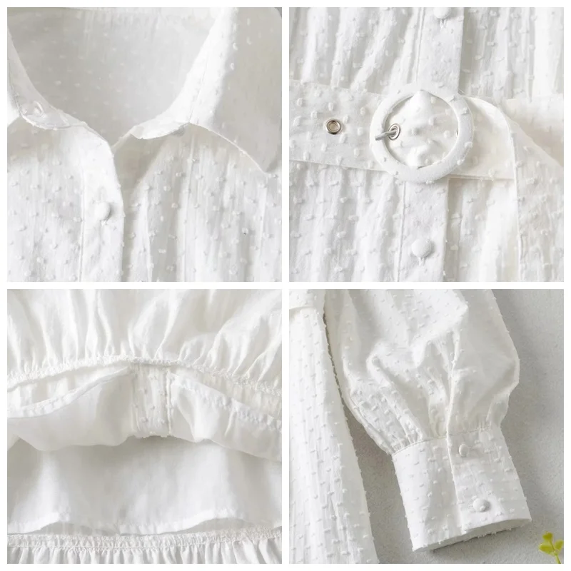 MosiMolly 2021 Spring Cotton Jacquard Dress Women Belt Ruffle Dress Party Club Mini Dress Shirt Dress Long Sleeve White Dress
MosiMolly 2021 Spring Cotton Jacquard Dress Women Belt Ruffle Dress Party Club Mini Dress Shirt Dress Long Sleeve White Dress