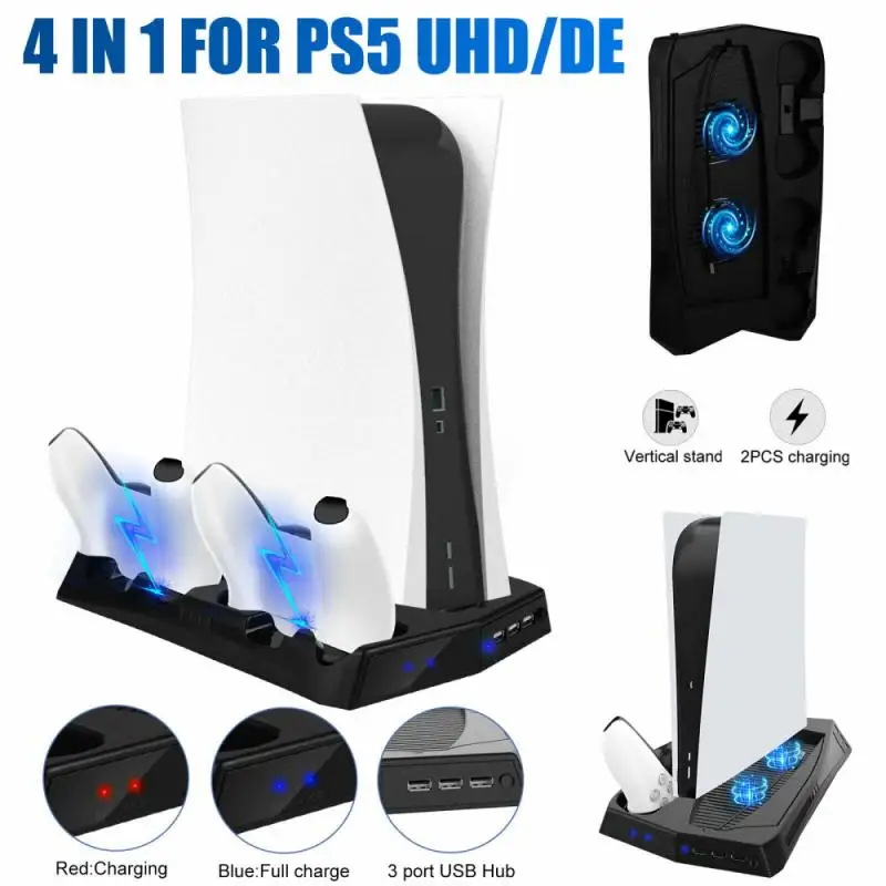 Charging Stand With Cooling Fan For PS5 De UHD Storage Cooler Vertical Base Holder For PS 5 Digital Edition Ultra HD
Charging Stand With Cooling Fan For PS5 De UHD Storage Cooler Vertical Base Holder For PS 5 Digital Edition Ultra HD