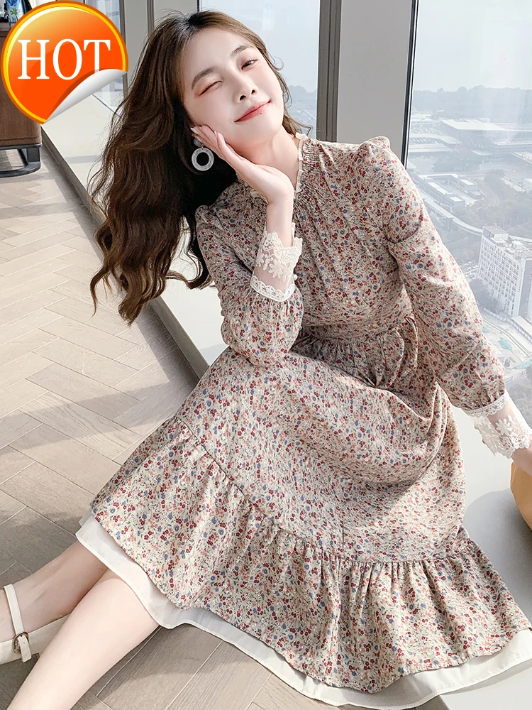 Salt floral dress women's long sleeve 2021 spring dress new style waist down show thin temperament age reduction first love
Salt floral dress women's long sleeve 2021 spring dress new style waist down show thin temperament age reduction first love