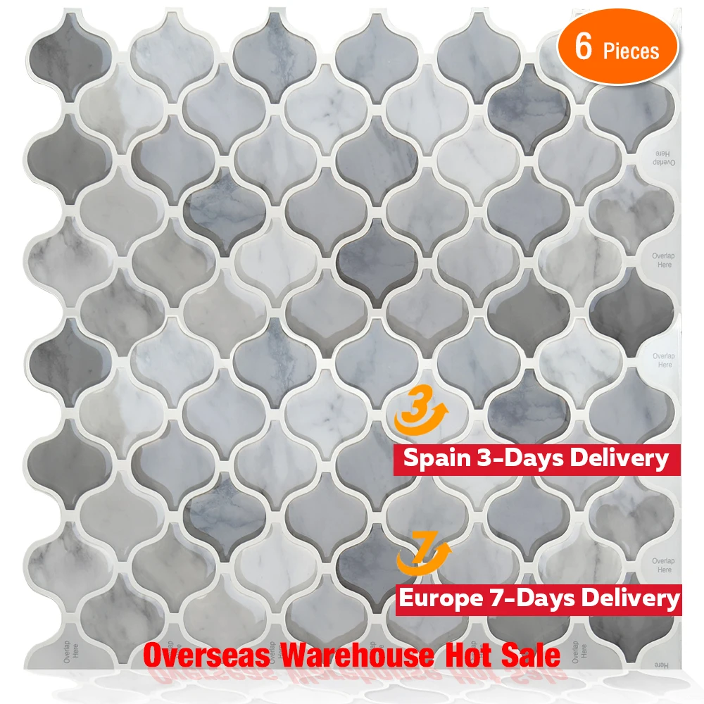 6 Pieces Self Adhesive Backsplash Tiles 12"x12" Premium 3D Mosaic Peel and Stick Kitchen Tiles
6 Pieces Self Adhesive Backsplash Tiles 12"x12" Premium 3D Mosaic Peel and Stick Kitchen Tiles
