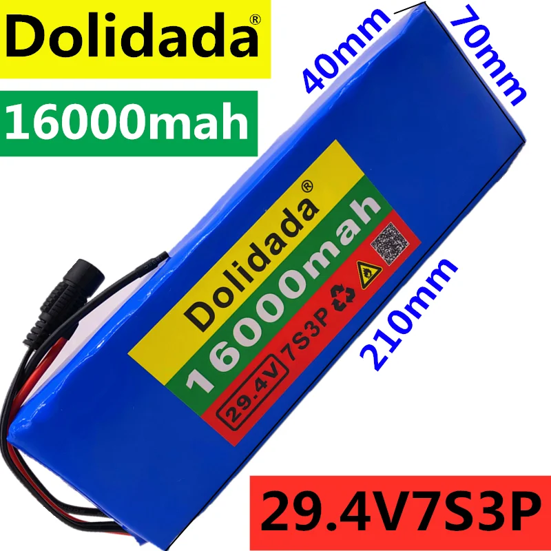 New Battery 7S3P 29.4V 16Ah Li-ion Battery Pack with 20A Balanced BMS for Electric Bicycle Scooter Power Wheelchair
New Battery 7S3P 29.4V 16Ah Li-ion Battery Pack with 20A Balanced BMS for Electric Bicycle Scooter Power Wheelchair