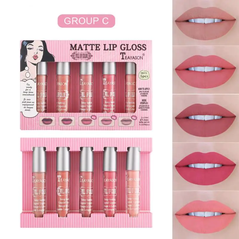 5pcs/set Lip Gloss Gift Box Combo Matte Velvet Liquid Lipstick Lasting Lips Makeup Women Birthday Gift Cosmetics TSLM1
5pcs/set Lip Gloss Gift Box Combo Matte Velvet Liquid Lipstick Lasting Lips Makeup Women Birthday Gift Cosmetics TSLM1