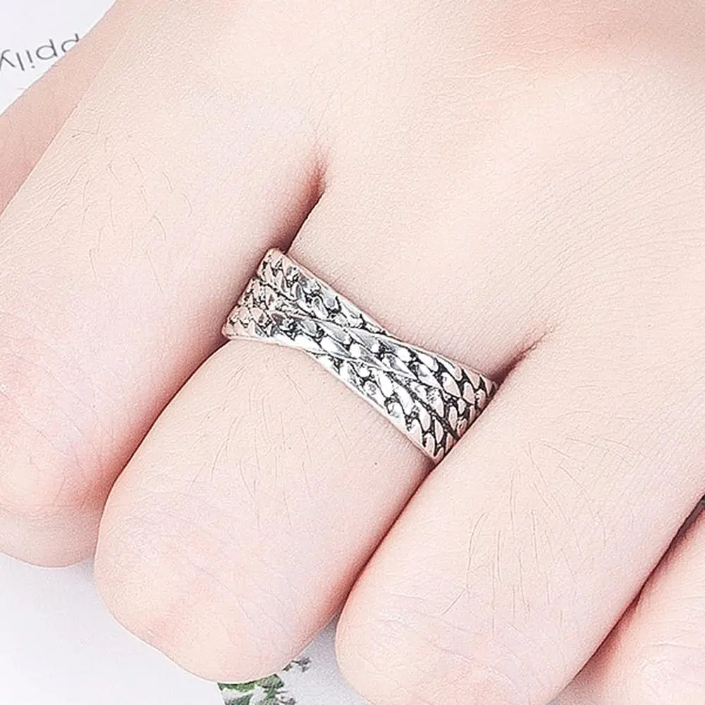 Twisted Geometric Vintage Thai Silver Color Adjustable Ring For Women Mens Simple Fashion Korean Chunky Jewelry
Twisted Geometric Vintage Thai Silver Color Adjustable Ring For Women Mens Simple Fashion Korean Chunky Jewelry