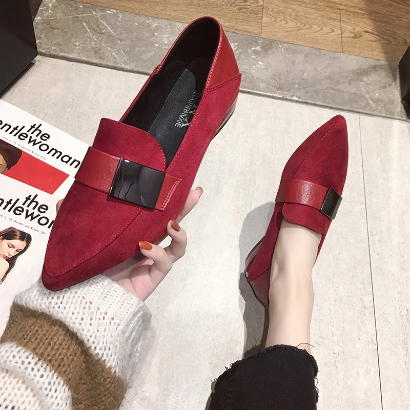 Summer Women Shoes Pointed Toe Oxfords Suede Leisure Dress Low Heels Boat Wedding Tenis Feminino Zapatillas Mujer Square buckle
Summer Women Shoes Pointed Toe Oxfords Suede Leisure Dress Low Heels Boat Wedding Tenis Feminino Zapatillas Mujer Square buckle