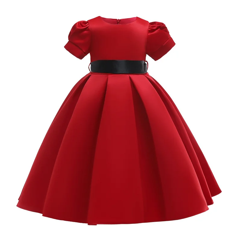 Girls Solid Retro Long Dresses Black Belt Red Short Sleeve Girdle Round Neck Princess Skirt Green Fashion Pleated A-line Skirts
Girls Solid Retro Long Dresses Black Belt Red Short Sleeve Girdle Round Neck Princess Skirt Green Fashion Pleated A-line Skirts