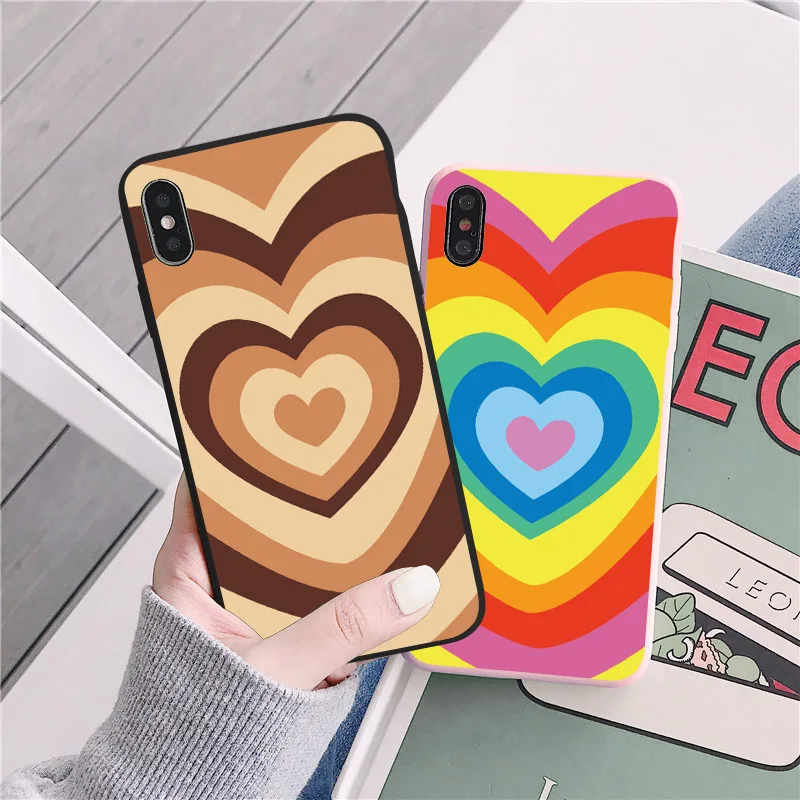 Luxury Rainbow Love Heart Phone Case For iPhone 8 7 6s Plus SE 2020 X XS Max XR 13 12 11Pro Max matte Silicone Case Soft Cover
Luxury Rainbow Love Heart Phone Case For iPhone 8 7 6s Plus SE 2020 X XS Max XR 13 12 11Pro Max matte Silicone Case Soft Cover