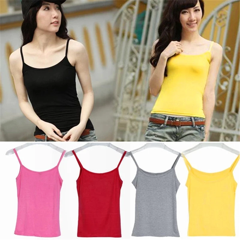 Women Summer Tank Tops Sexy Sleeveless Spaghetti Strap T-Shirt Solid Color Cotton Slim Solid Underwear Camis Camisoles
Women Summer Tank Tops Sexy Sleeveless Spaghetti Strap T-Shirt Solid Color Cotton Slim Solid Underwear Camis Camisoles