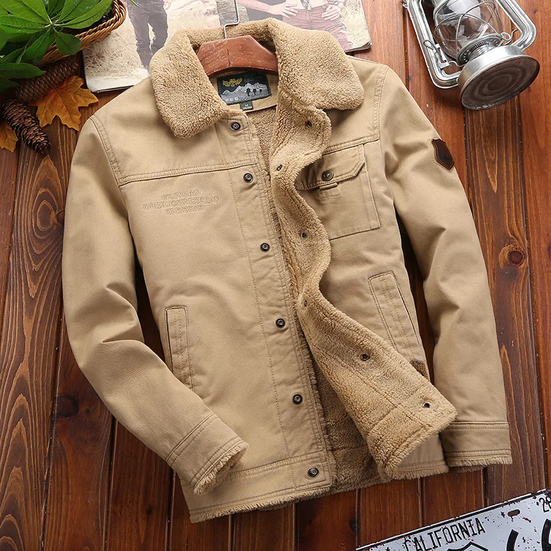 Winter Bomber Jackets Men Thick Fleece Coat Turn-down Collar Plus Size Winter Warm Parka Mens Casual Jackets Oversized Outerwear
Winter Bomber Jackets Men Thick Fleece Coat Turn-down Collar Plus Size Winter Warm Parka Mens Casual Jackets Oversized Outerwear