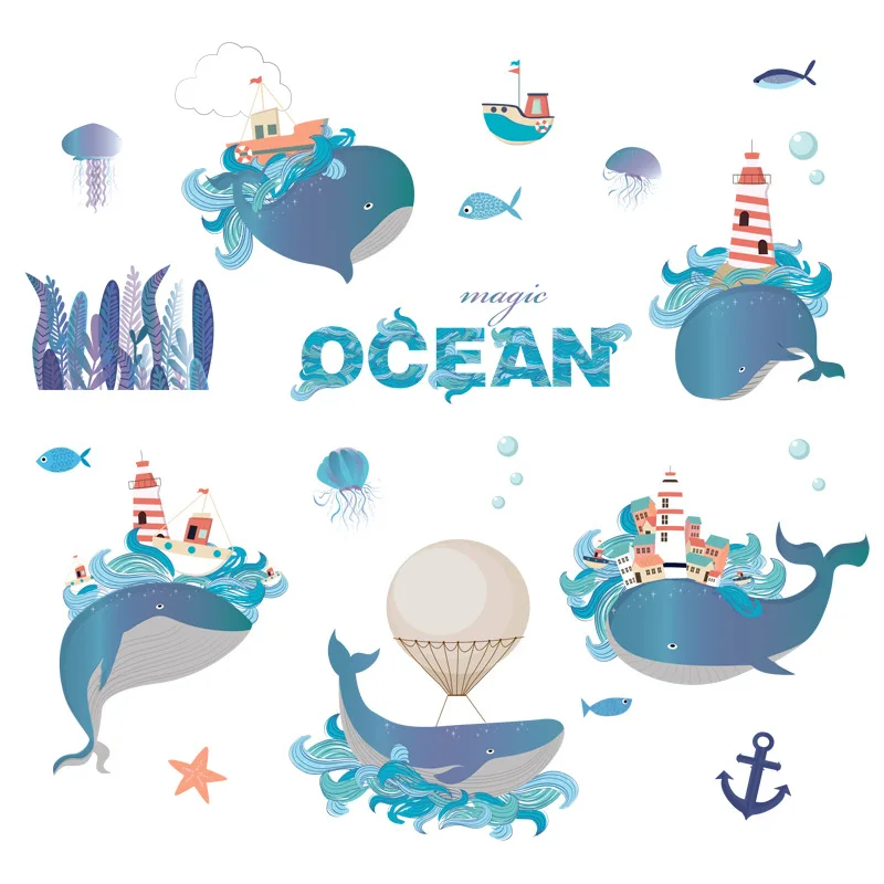 Blue Ocean Wall Stickers Whale Bedroom Children's Room Decoration Living Room Bathroom Kitchen Self Adhesive Waterproof Mural
Blue Ocean Wall Stickers Whale Bedroom Children's Room Decoration Living Room Bathroom Kitchen Self Adhesive Waterproof Mural
