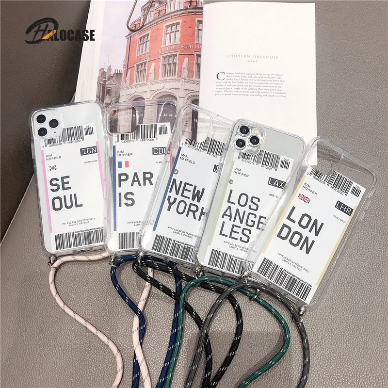 Strap Cord Chain Tape Necklace Lanyard New York City Tickets soft Phone Case For iPhone 12 11 Pro XS MAX X XR 7 8 6S Plus SE2020
Strap Cord Chain Tape Necklace Lanyard New York City Tickets soft Phone Case For iPhone 12 11 Pro XS MAX X XR 7 8 6S Plus SE2020