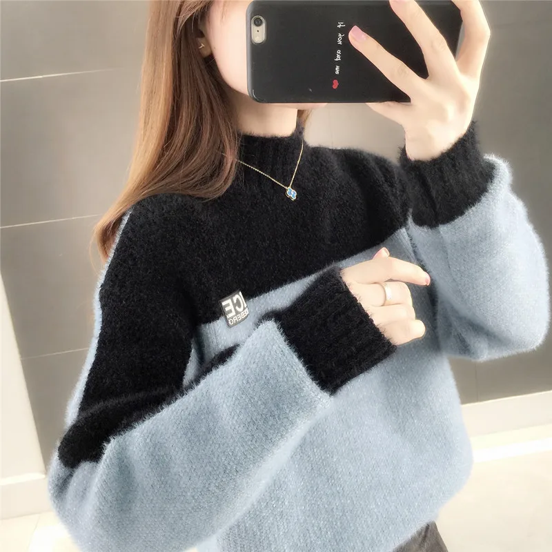 Faux Mink Cashmere Knitted Sweater Women 2021 Autumn Winter Turtleneck Korean Long Sleeve Jumper Pullover Base Shirt Female L074
Faux Mink Cashmere Knitted Sweater Women 2021 Autumn Winter Turtleneck Korean Long Sleeve Jumper Pullover Base Shirt Female L074