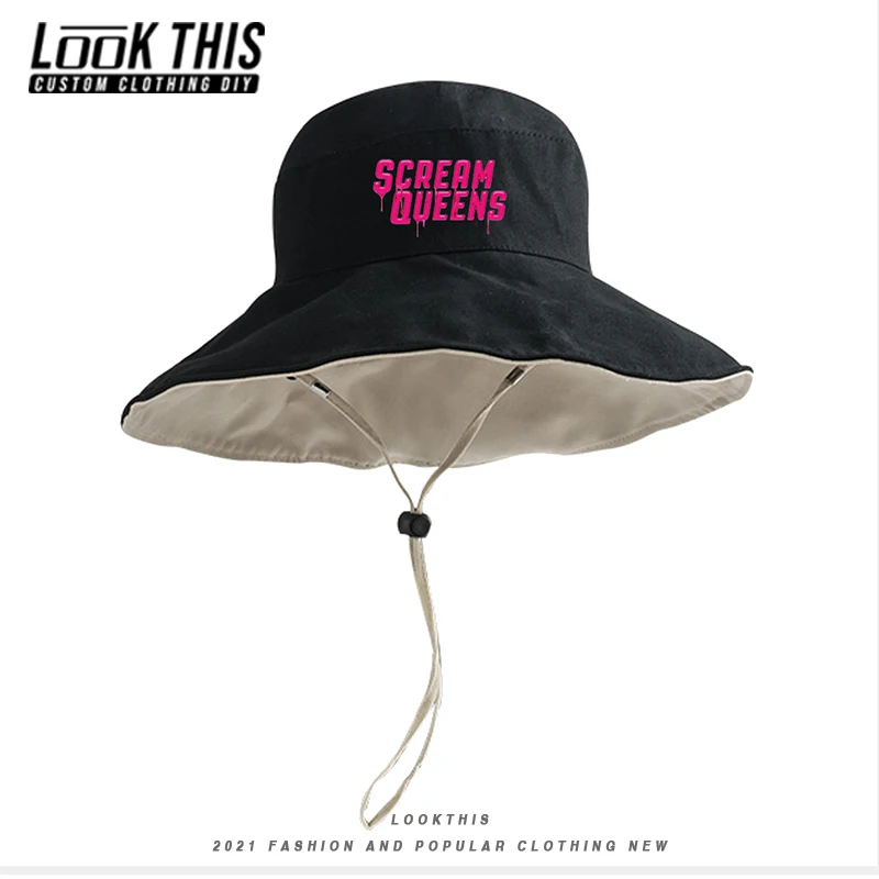 Scream Queens Letters Bucket Hat Women Summer Cool Sunscreen Panama Hat Reversible 100% Cotton Caps Outdoor Travel Beach Sun Hat
Scream Queens Letters Bucket Hat Women Summer Cool Sunscreen Panama Hat Reversible 100% Cotton Caps Outdoor Travel Beach Sun Hat