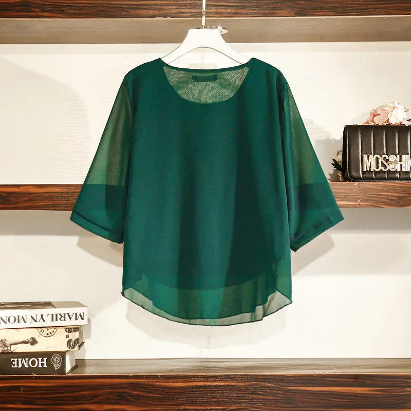 Woman TShirts Summer Round Neck Chiffon Shirt Half Sleeve Women's Loose Top Crop Top Mujer Camisetas
Woman TShirts Summer Round Neck Chiffon Shirt Half Sleeve Women's Loose Top Crop Top Mujer Camisetas
