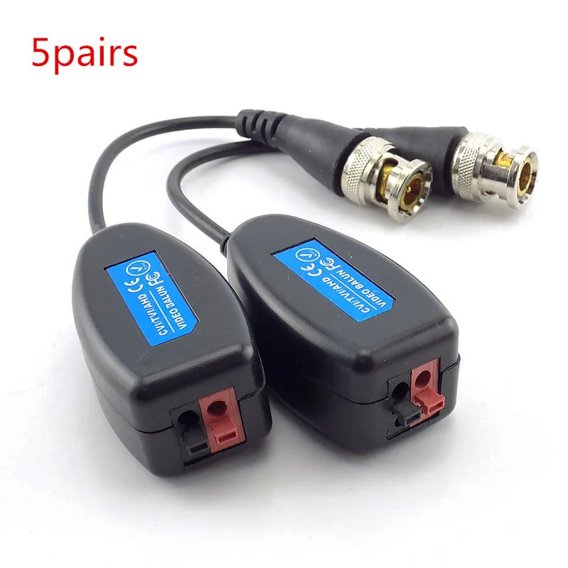 5Pair Twisted Bnc Video Balun Passive Transceiver Utp Cctv Bnc Male Connector Cat5 3000Ft for CCTV camera Security System W17
5Pair Twisted Bnc Video Balun Passive Transceiver Utp Cctv Bnc Male Connector Cat5 3000Ft for CCTV camera Security System W17