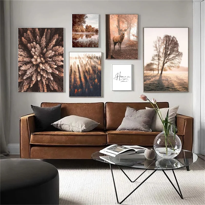 Autumn Forest Lake Landscape Wall Art Canvas Painting Nordic Deer Posters Maple leaf Painting Flower Wall Posters For Home Decor
Autumn Forest Lake Landscape Wall Art Canvas Painting Nordic Deer Posters Maple leaf Painting Flower Wall Posters For Home Decor
