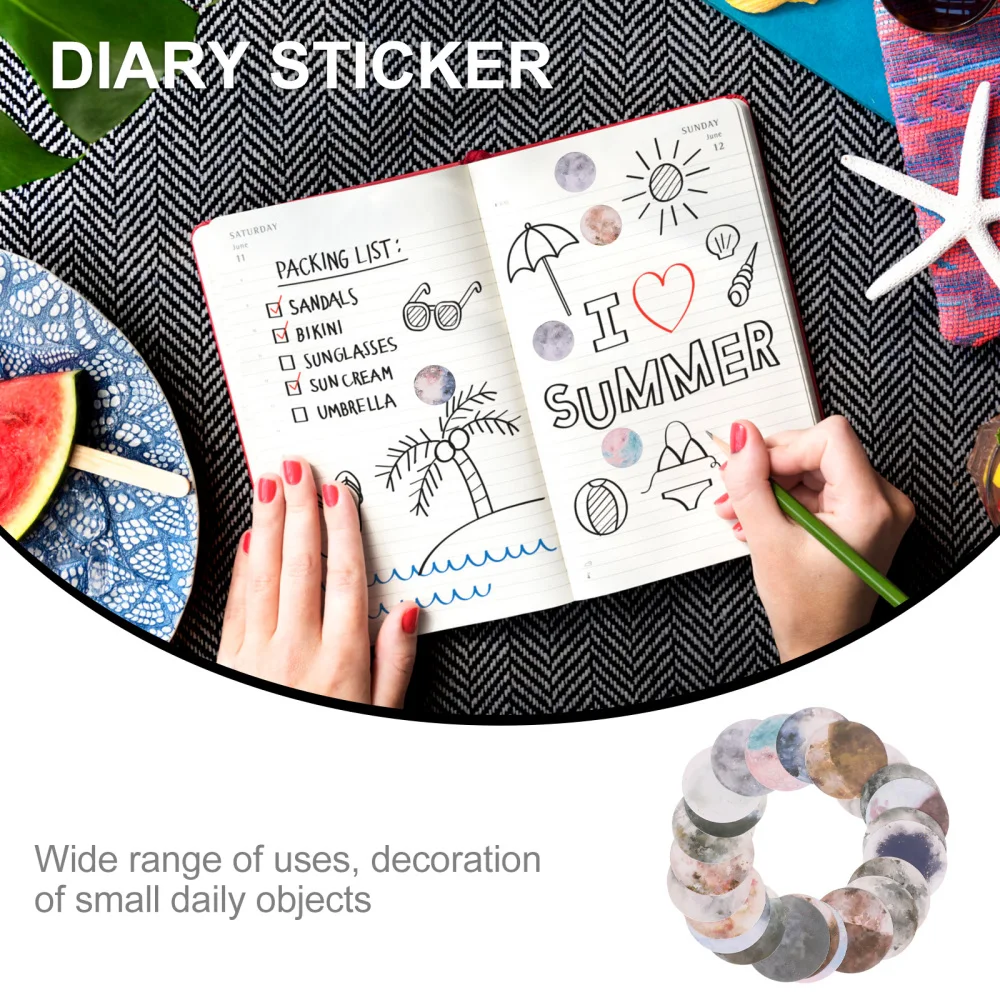 6 Boxes Paper Stickers Decorative Sealing Decals Moon Theme Hand Account Decals
6 Boxes Paper Stickers Decorative Sealing Decals Moon Theme Hand Account Decals