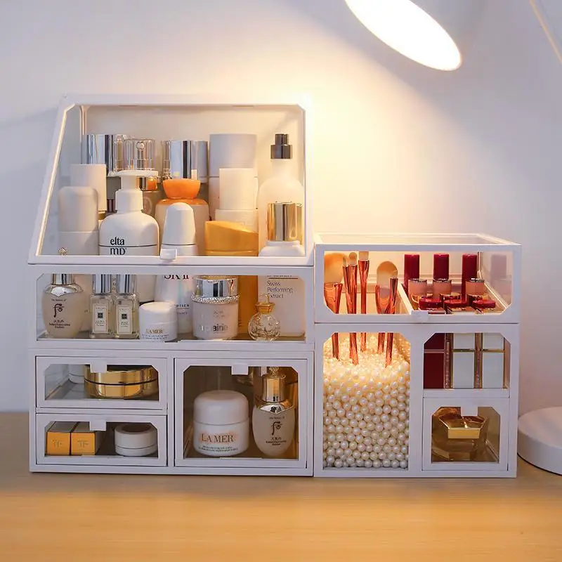 Transparent Glass Cosmetic Storage Box Desktop Large-capacity Skin Care Products Dust-proof Brush Bucket Dressing Table Shelf
Transparent Glass Cosmetic Storage Box Desktop Large-capacity Skin Care Products Dust-proof Brush Bucket Dressing Table Shelf