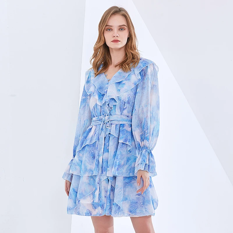 Женские платья с оборками, весеннее платье с V-образным вырезом, длинным рукавом, высокой талией, поясом и милым принтом в стиле пэчворк, женс...
Женские платья с оборками, весеннее платье с V-образным вырезом, длинным рукавом, высокой талией, поясом и милым принтом в стиле пэчворк, женс...