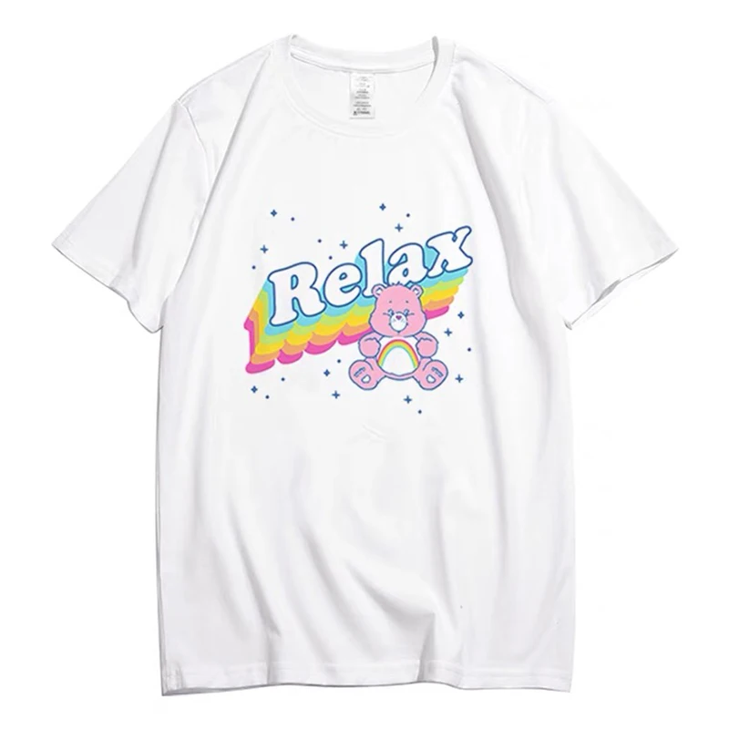 2021 Kpop Cute Bear Printed White Cotton Tshirts Female Vintage Rainbow Letters Short Sleeve Loose Aesthetic Shirt Streetwear
2021 Kpop Cute Bear Printed White Cotton Tshirts Female Vintage Rainbow Letters Short Sleeve Loose Aesthetic Shirt Streetwear