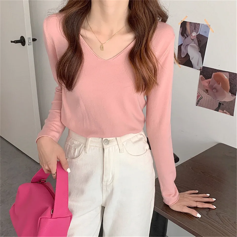 Autumn Knit Sweater Women Casual Long Sleeve Slim Pullovers Sweaters Female Winter Solid Bottoming Knitted Pullovers Top
Autumn Knit Sweater Women Casual Long Sleeve Slim Pullovers Sweaters Female Winter Solid Bottoming Knitted Pullovers Top