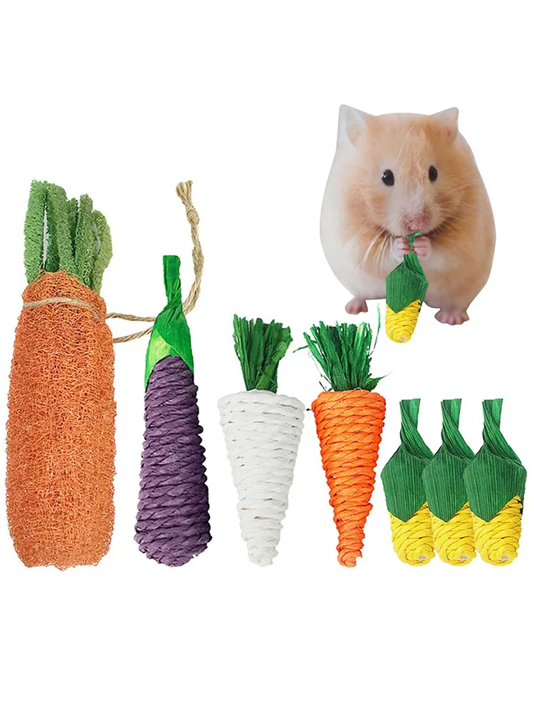 7PCS Rabbit Chew Toys Little Pet Toy Set 7pcs Knitting Toys Hamster Toy My Neighbor Totoro Rabbit Carrot Molar Supplies
7PCS Rabbit Chew Toys Little Pet Toy Set 7pcs Knitting Toys Hamster Toy My Neighbor Totoro Rabbit Carrot Molar Supplies