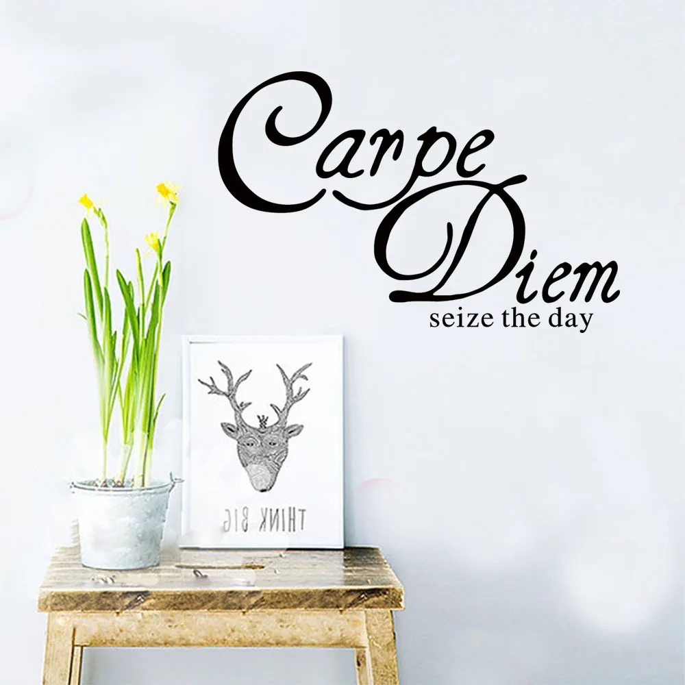Carpe Diem Seize The Day английская Цитата вдохновляющие наклейки на стену/наклейки для
